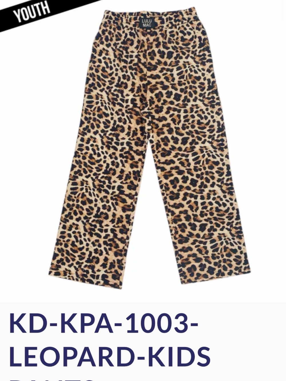 Lulu Mac Kids Leopard Print Casual Pants - Tan/Black